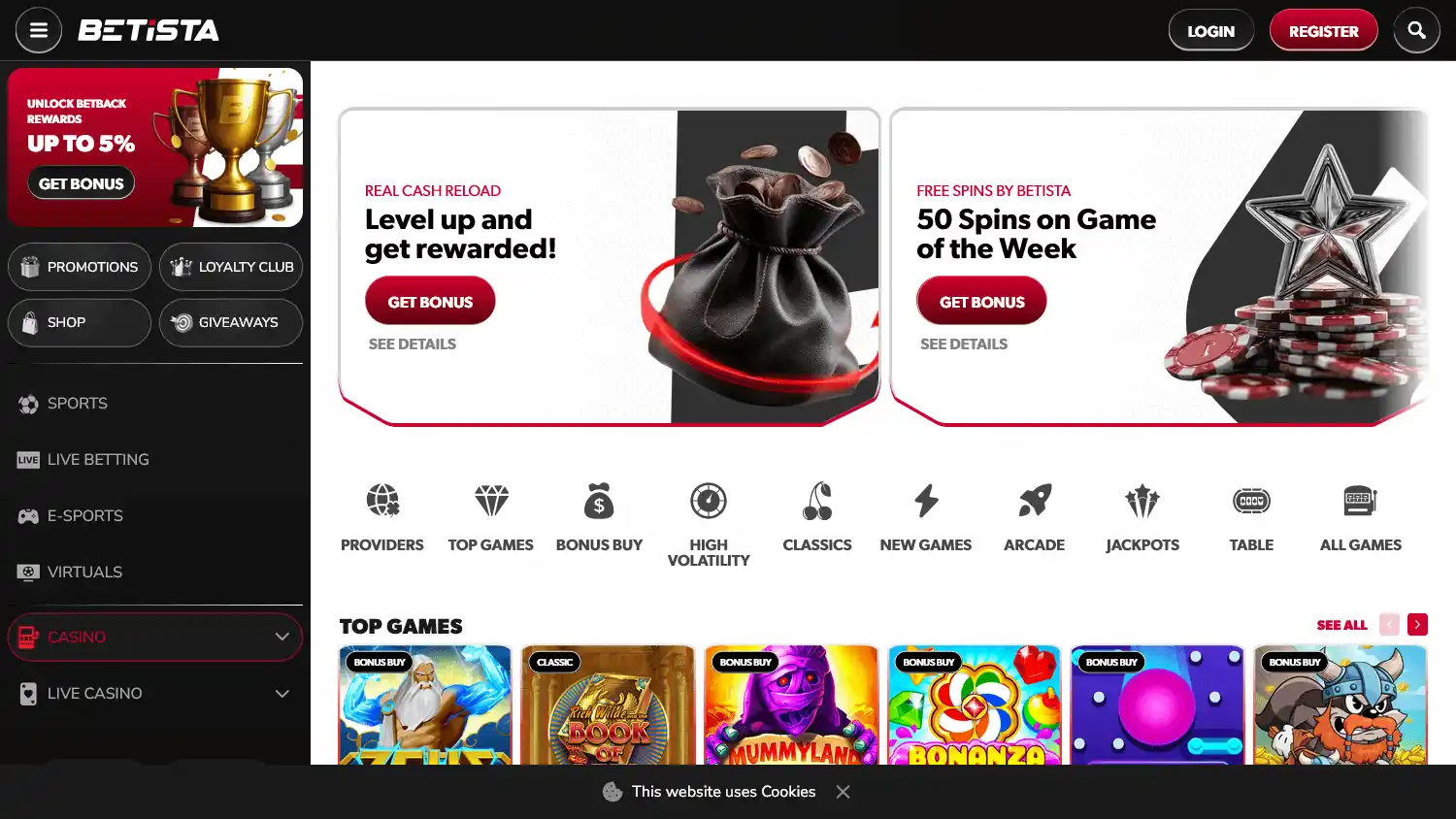 Betista Casino screenshot 2