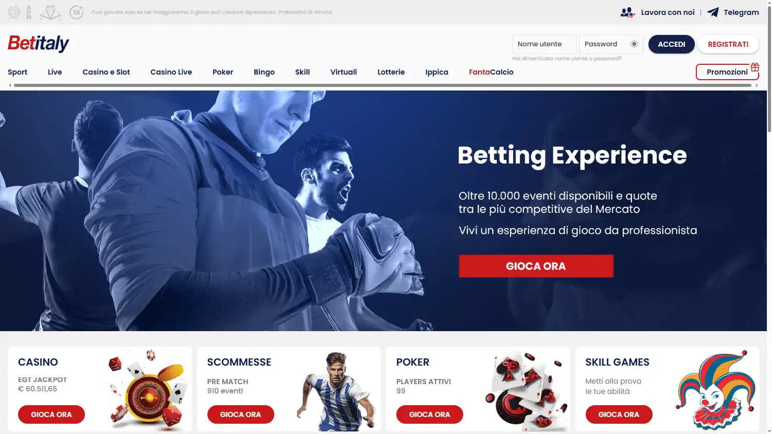 Betitaly Casino screenshot 1