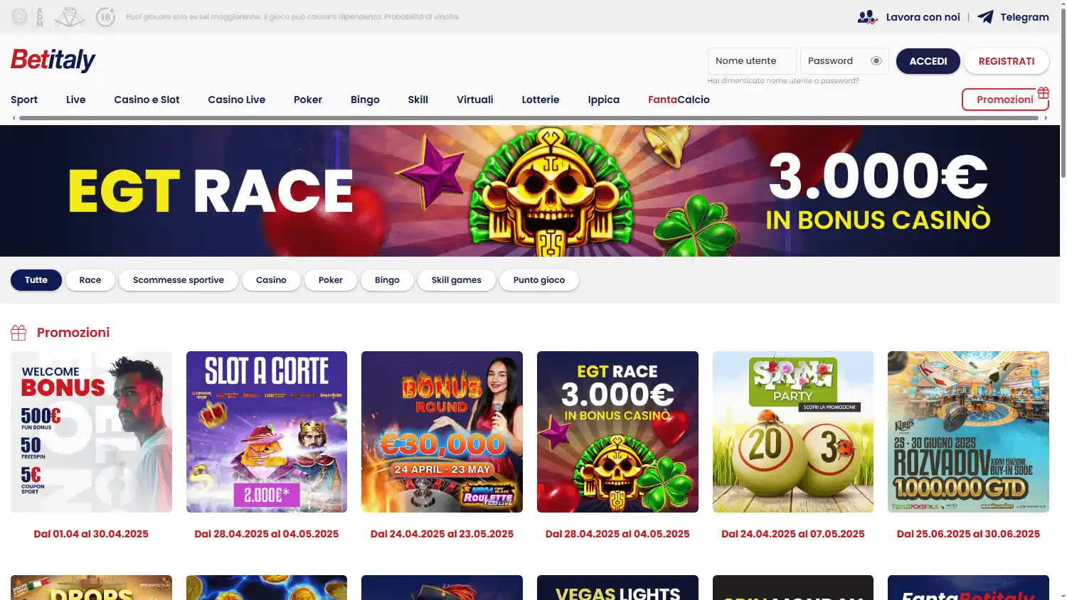 Betitaly Casino screenshot 3