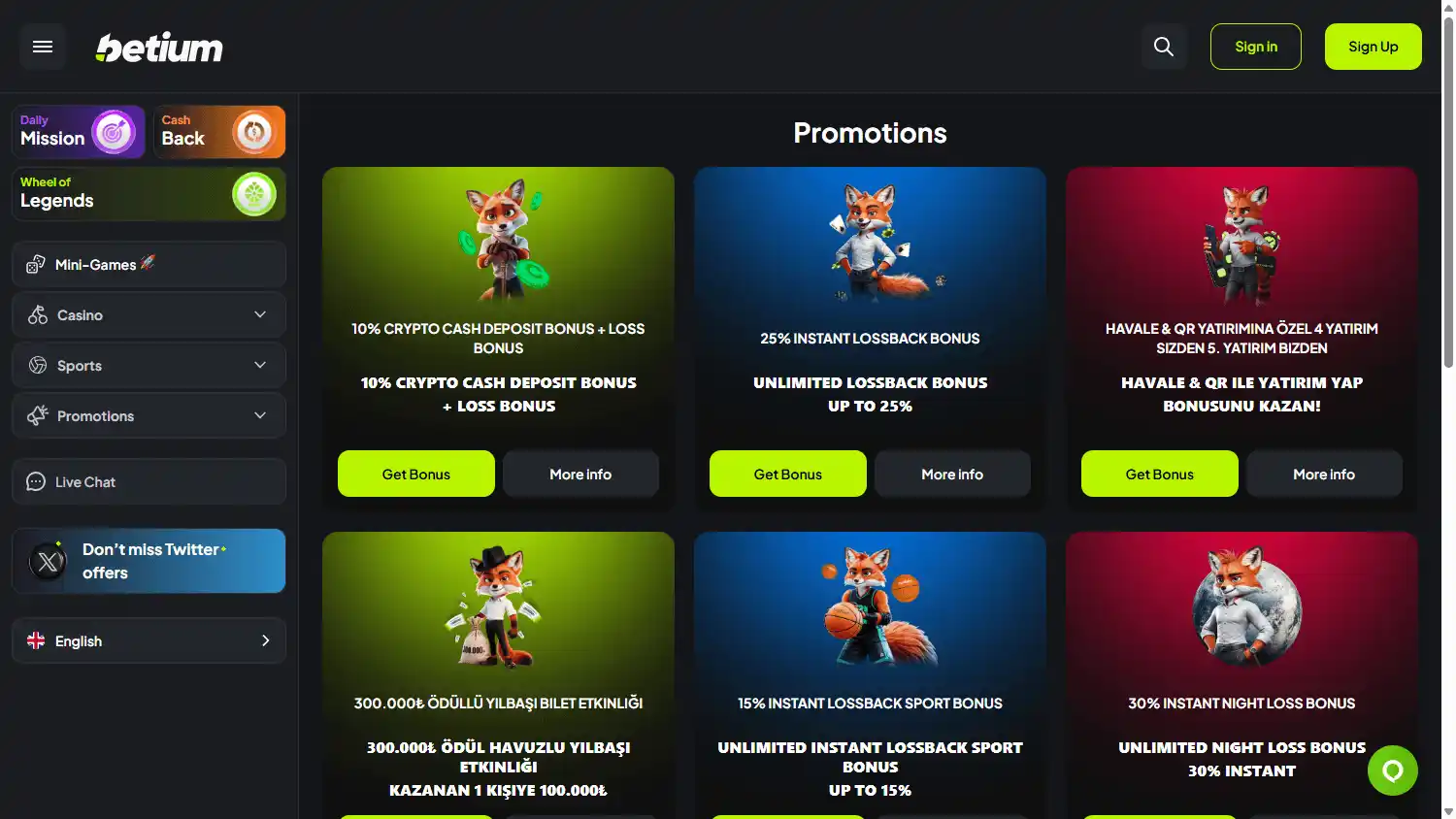 Betium Casino screenshot 3