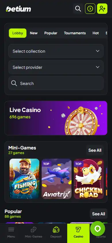 Betium Casino screenshot 5