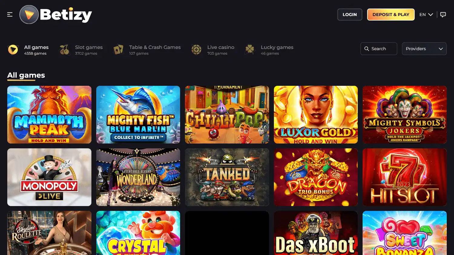 Betizy Casino screenshot 2