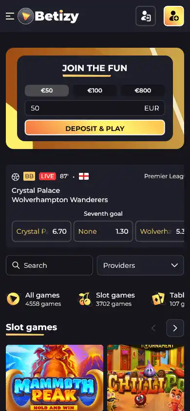Betizy Casino screenshot 4