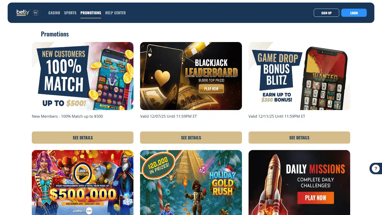 Betly Casino screenshot 2