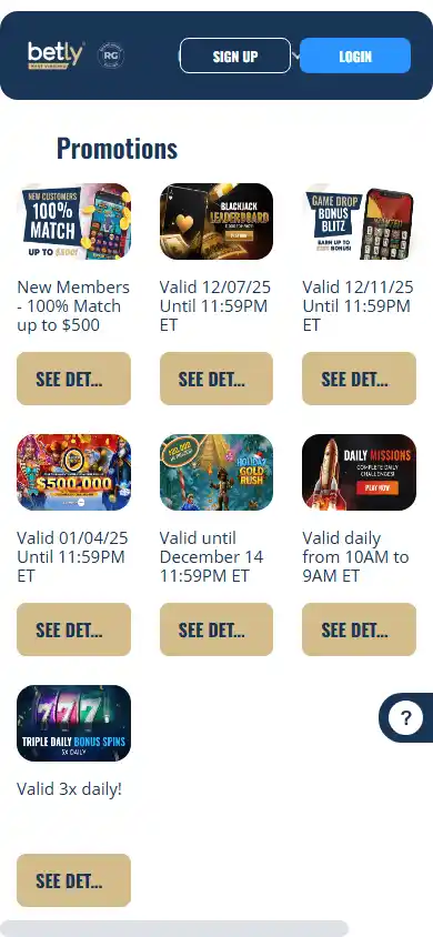 Betly Casino screenshot 4