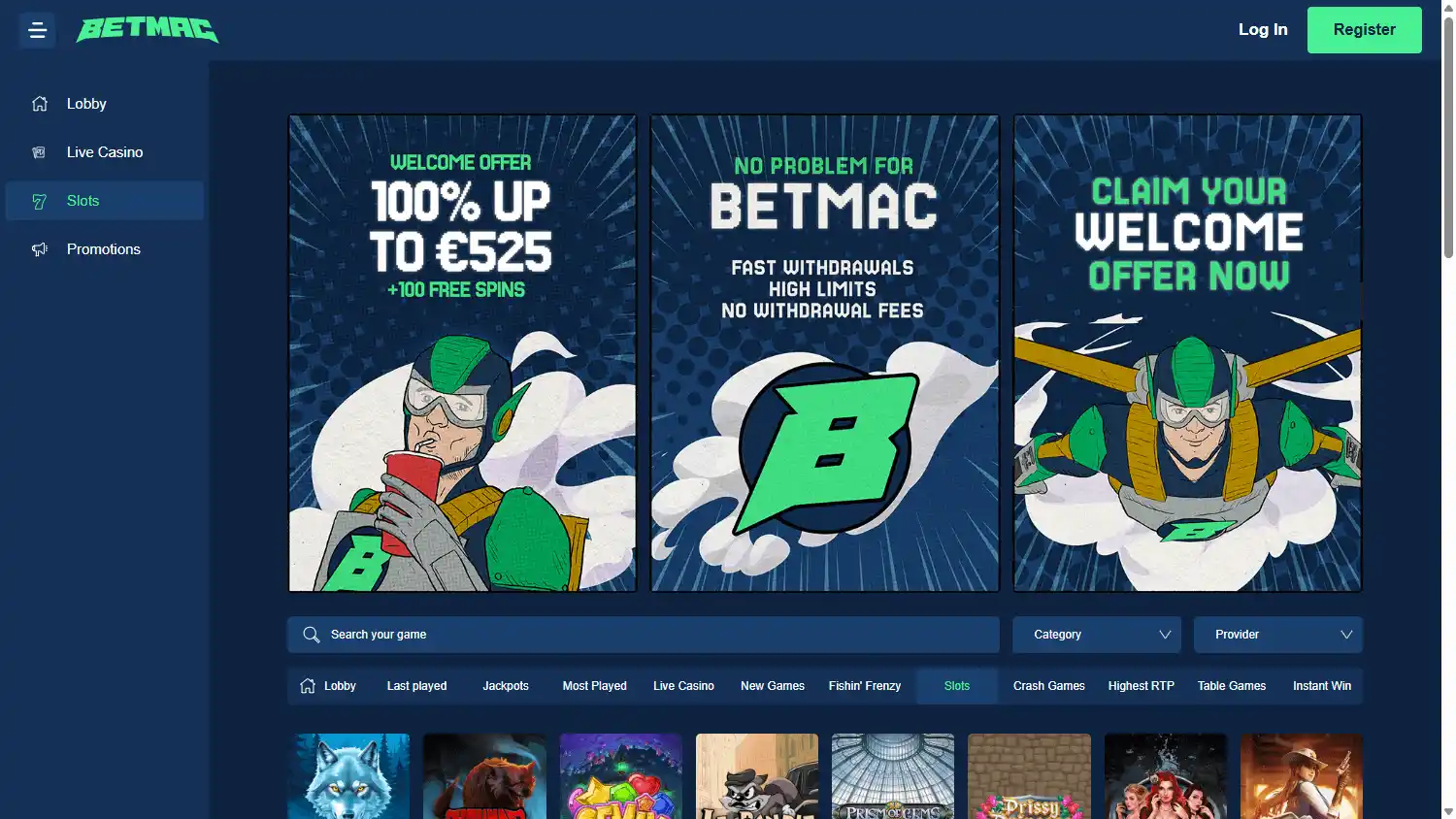 Betmac Casino screenshot 2