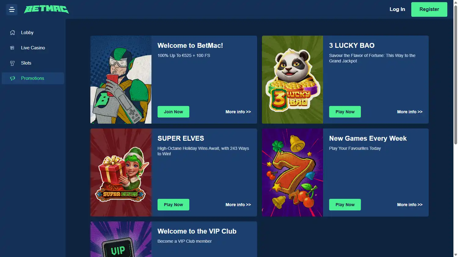 Betmac Casino screenshot 3