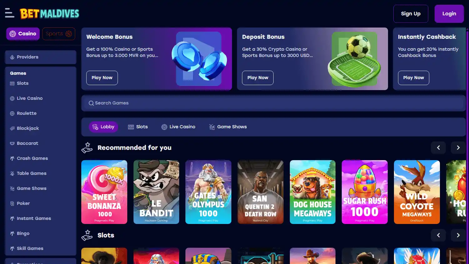 BetMaldives Casino screenshot 2