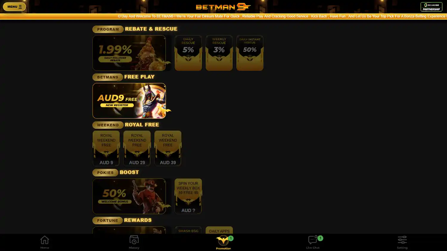 Betman9 Casino screenshot 3