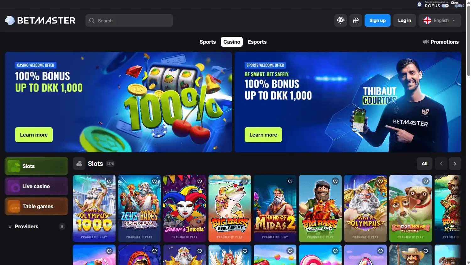Betmaster Casino DK screenshot 2