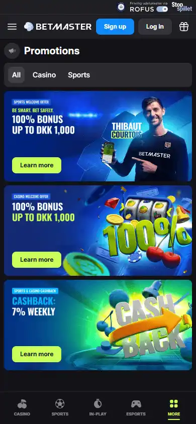 Betmaster Casino DK screenshot 6