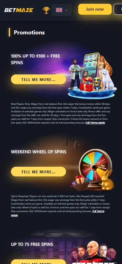 BETMAZE Casino screenshot 6