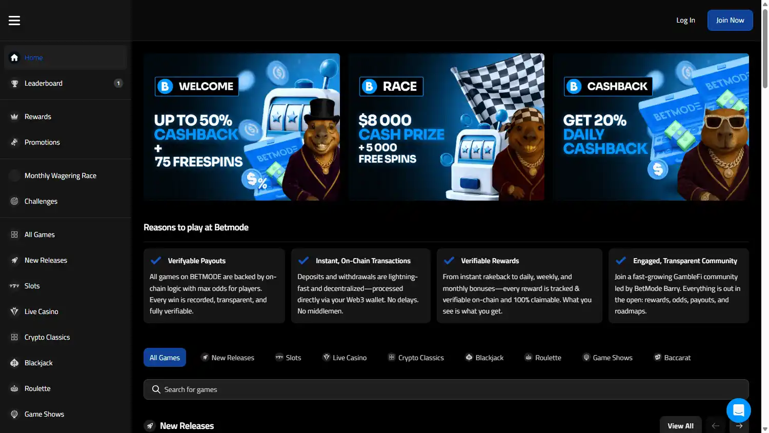 Betmode.io Casino screenshot 1