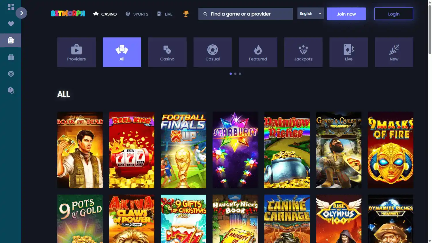 BetMorph Casino screenshot 2