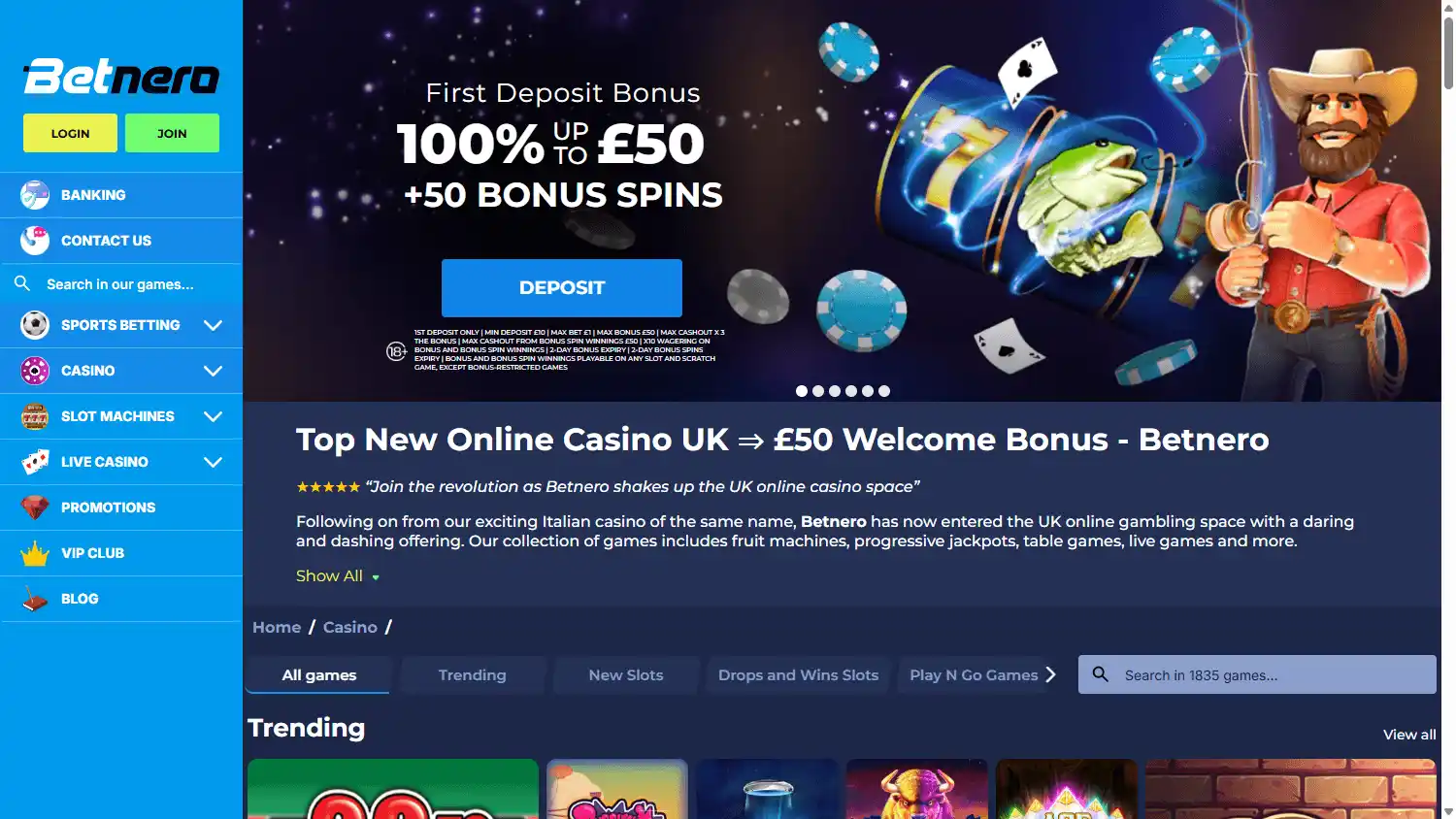 BetNero Casino UK screenshot 2