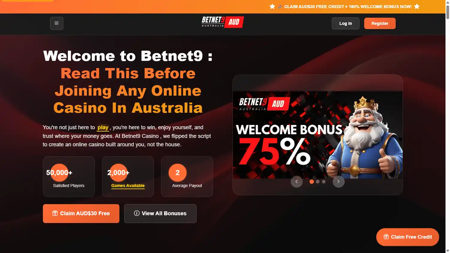 BetNet9 Casino screenshot 1