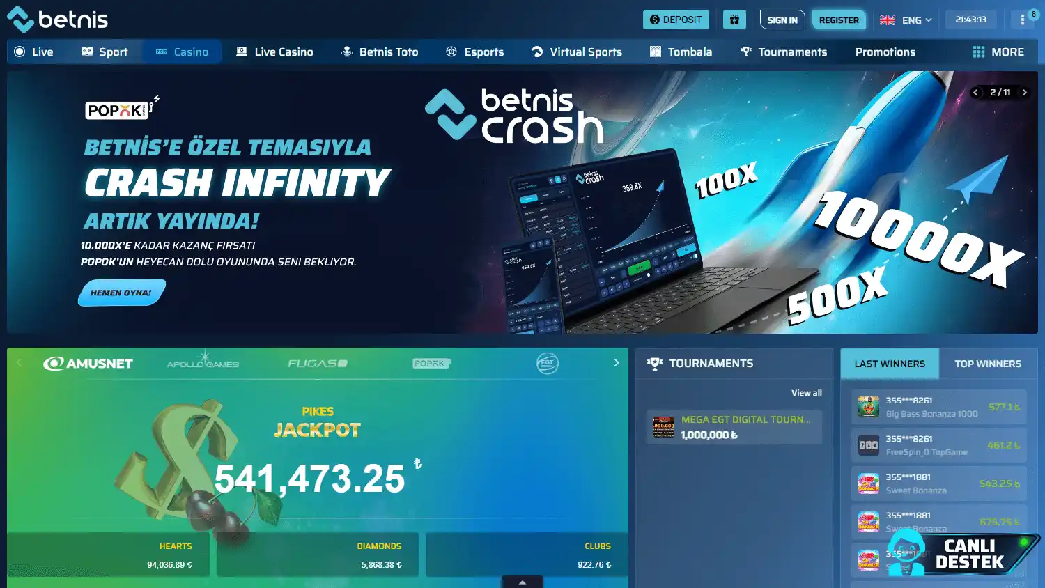 Betnis Casino screenshot 2