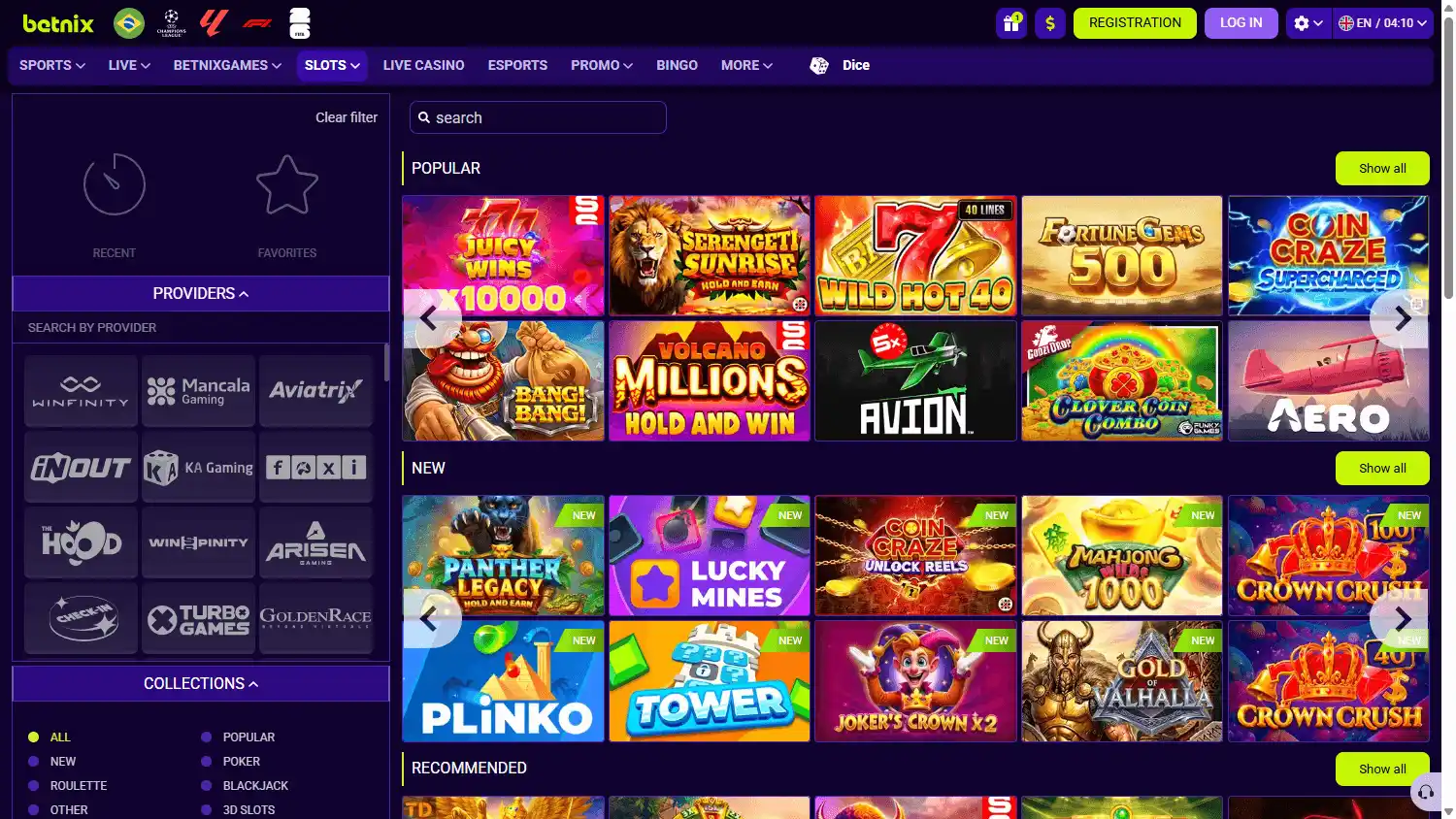 Betnix Casino screenshot 2