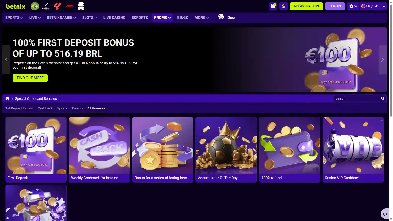 Betnix Casino screenshot 3