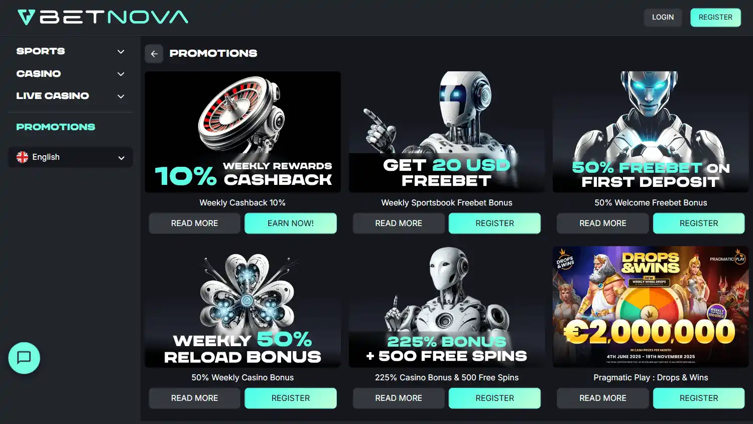 Betnova Casino screenshot 2