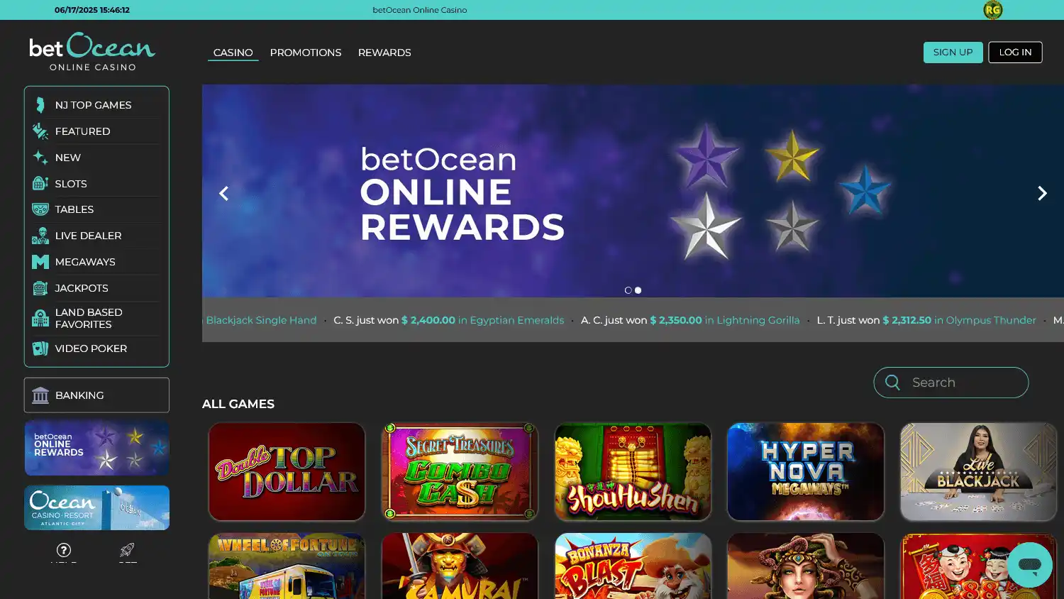 betOcean Online Casino screenshot 2