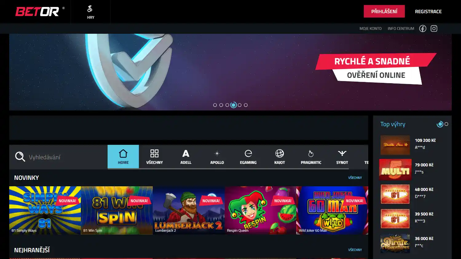 Betor Casino screenshot 1