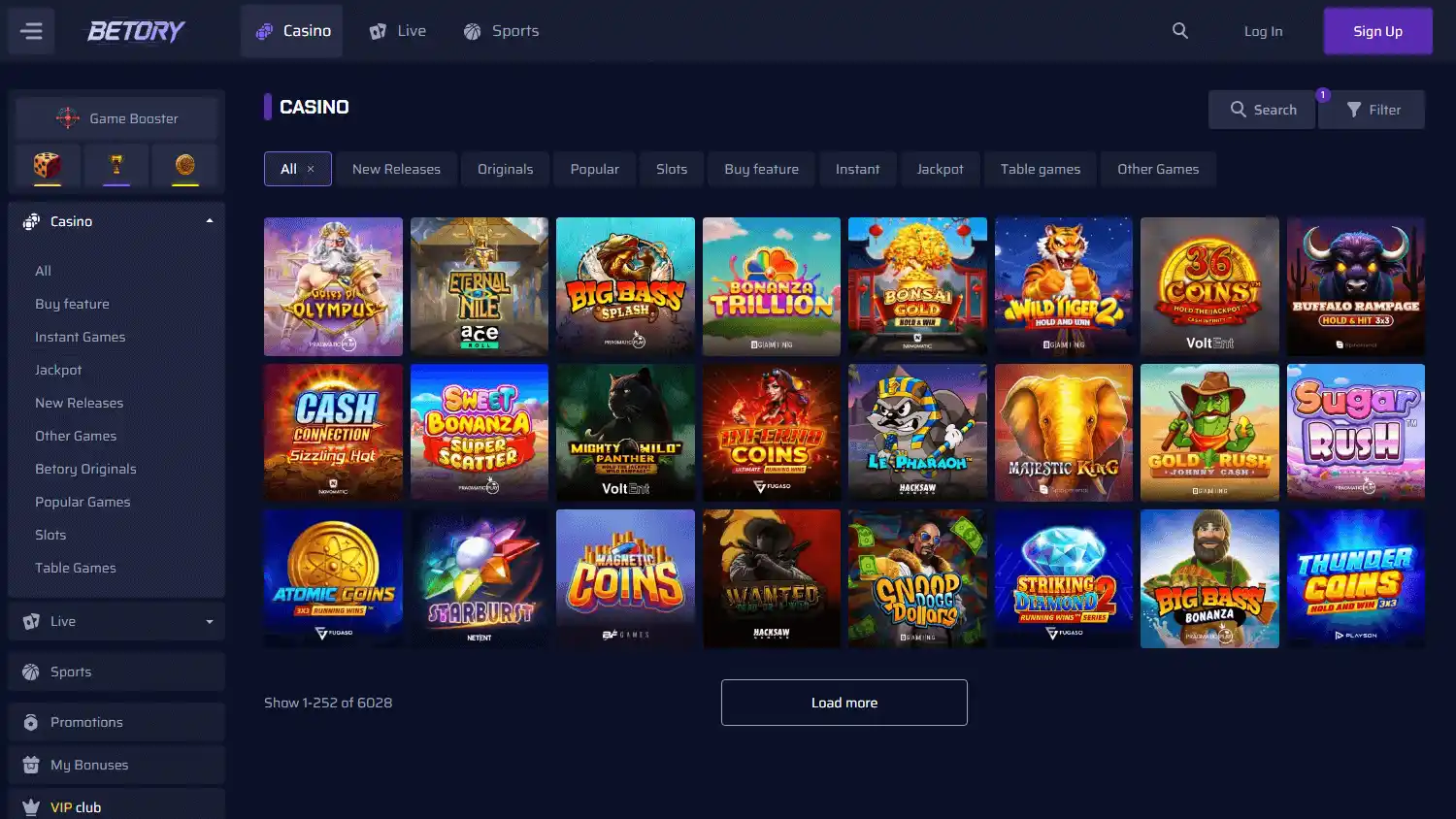 Betory Casino screenshot 1