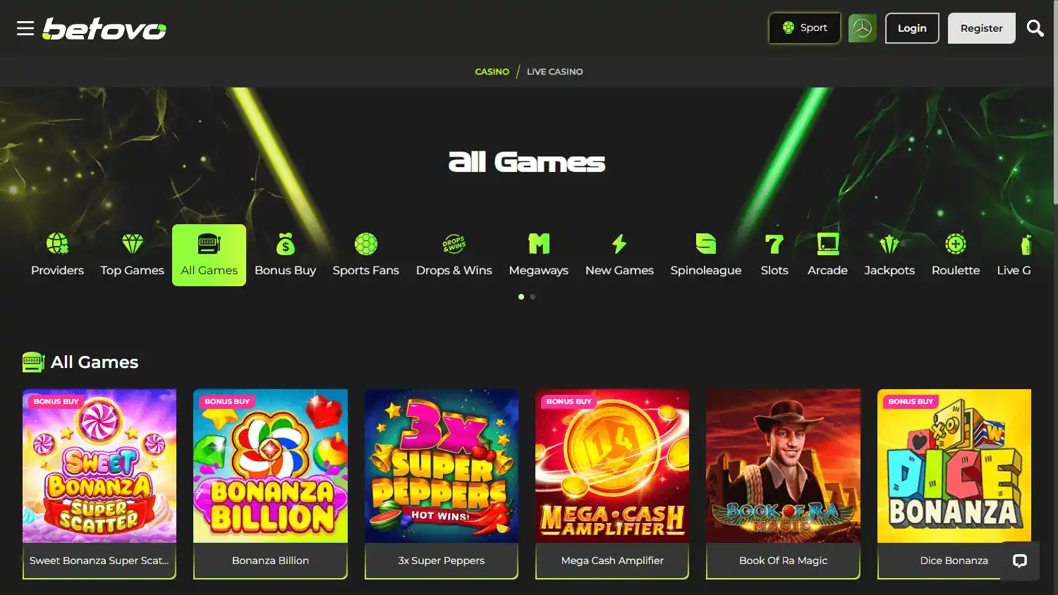 Betovo Casino screenshot 2