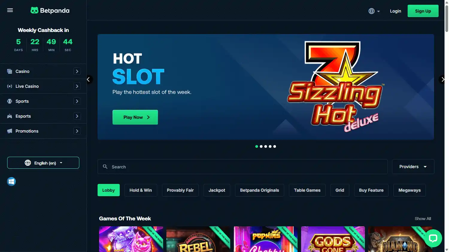 Betpanda Casino screenshot 2