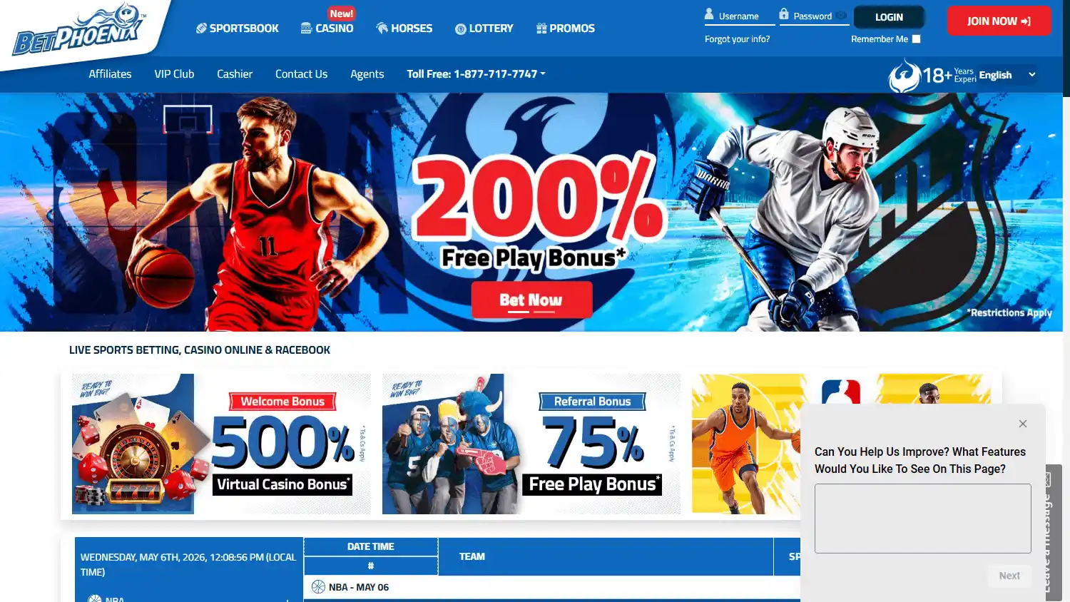 BetPhoenix Casino screenshot 1