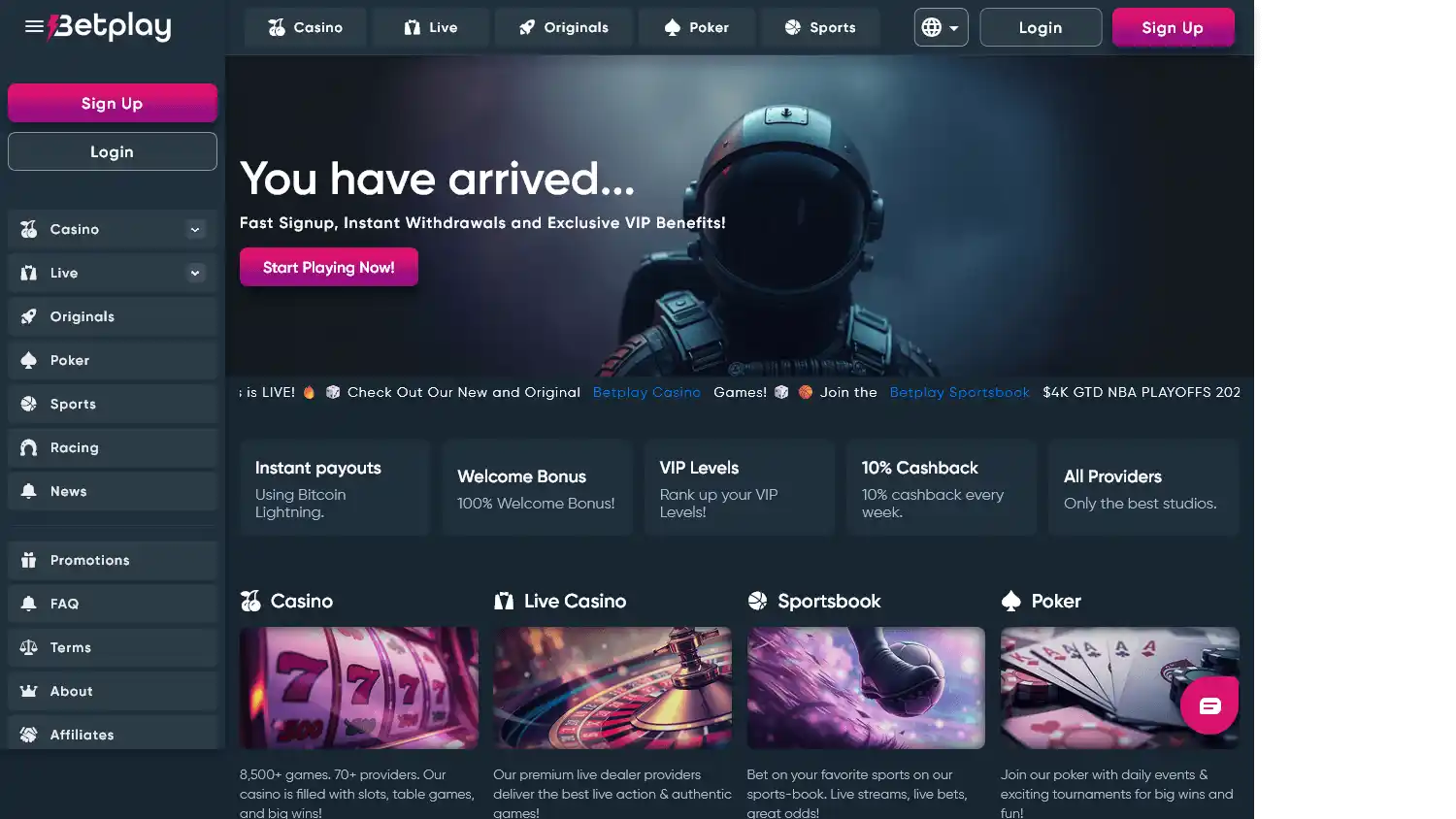 Betplay.io Casino screenshot 1