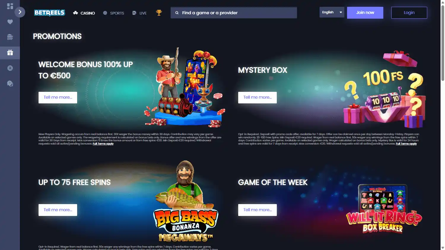 Betreels Casino screenshot 3