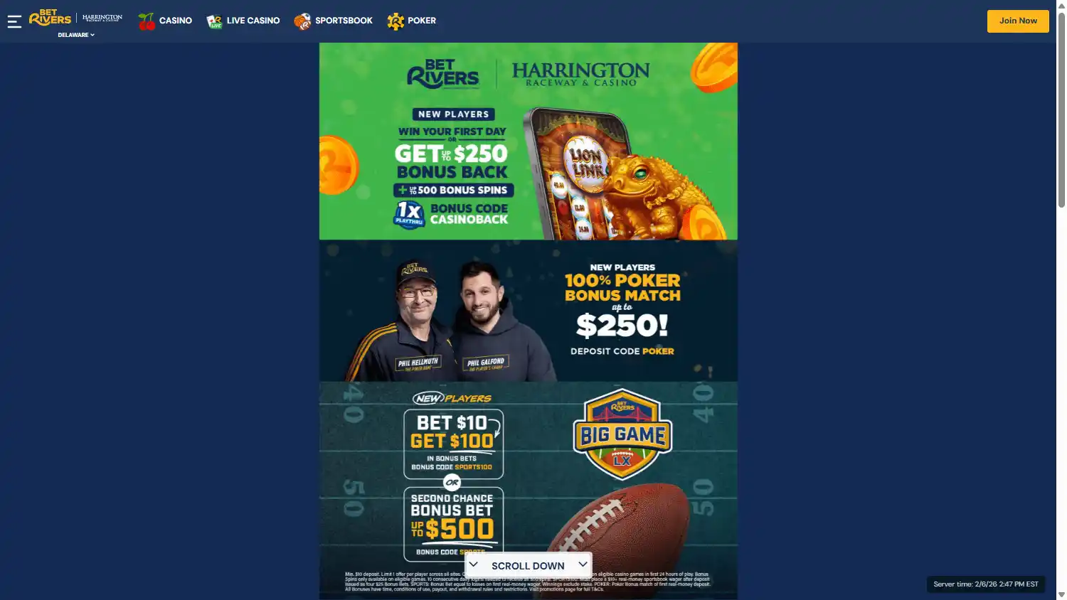 BetRivers at Harrington Raceway & Casino screenshot 1