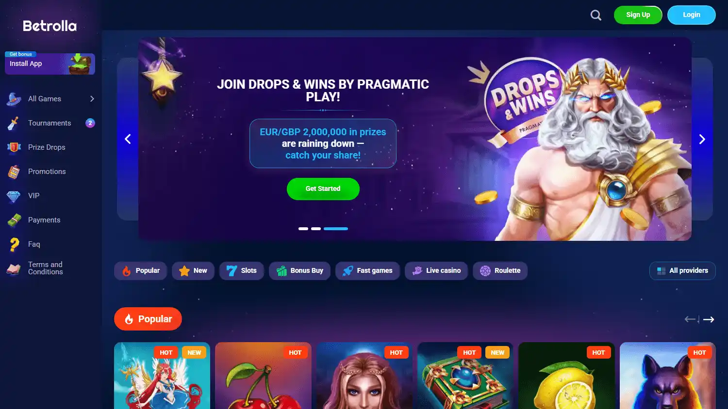 Betrolla Casino screenshot 1