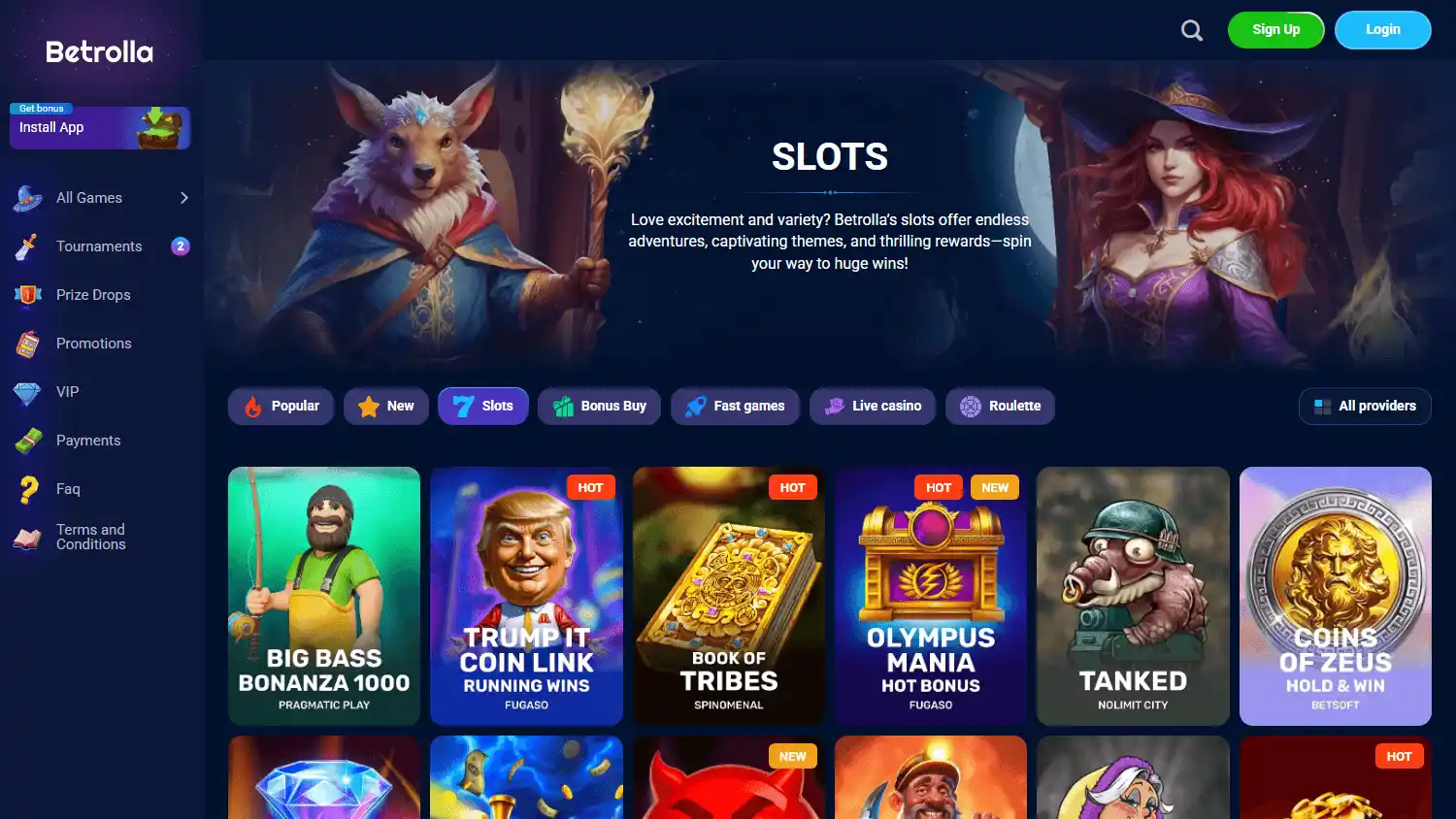 Betrolla Casino screenshot 2