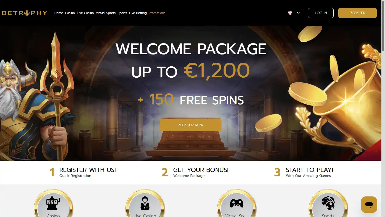 Betrophies Casino screenshot 1
