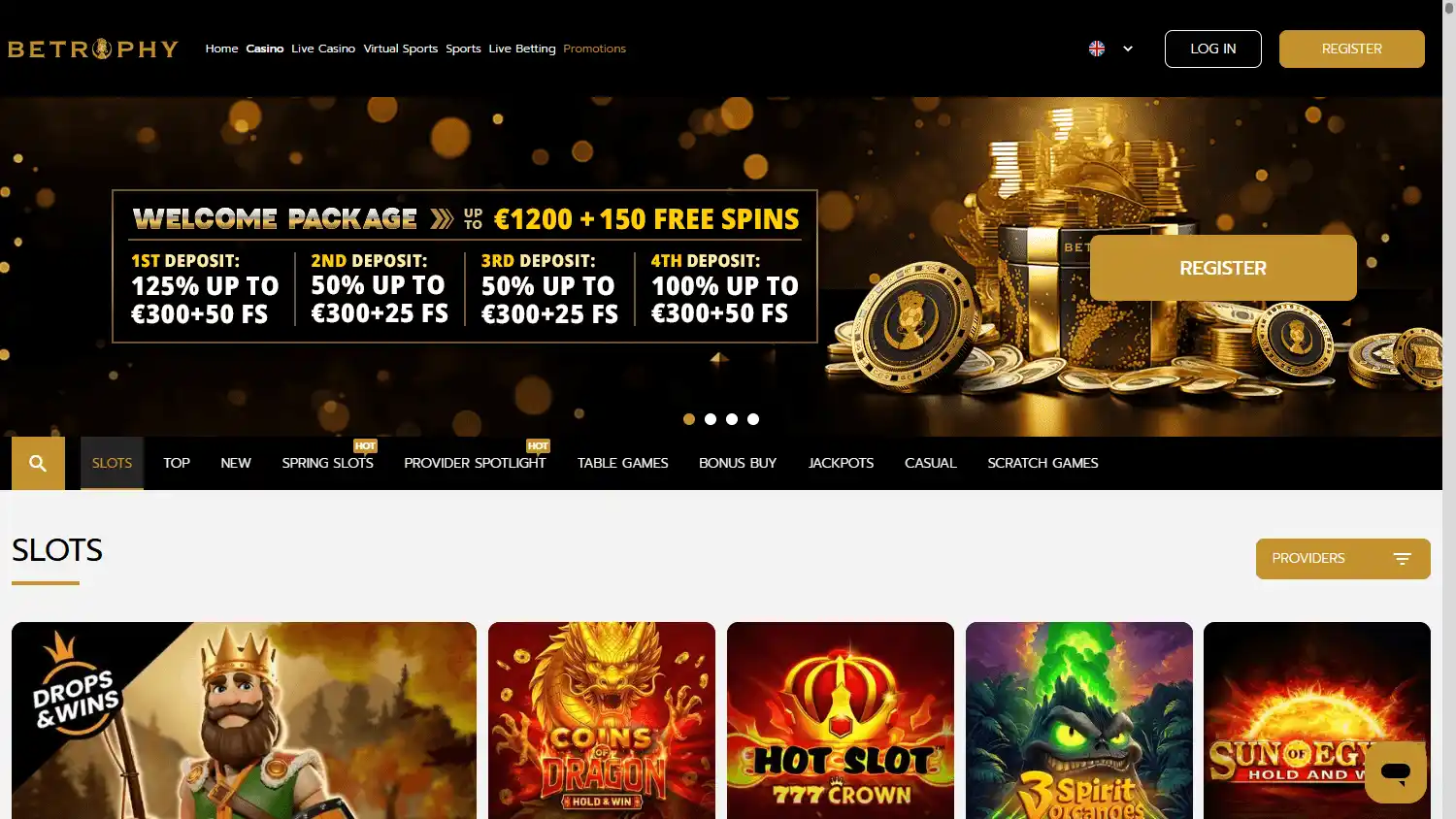 Betrophies Casino screenshot 2