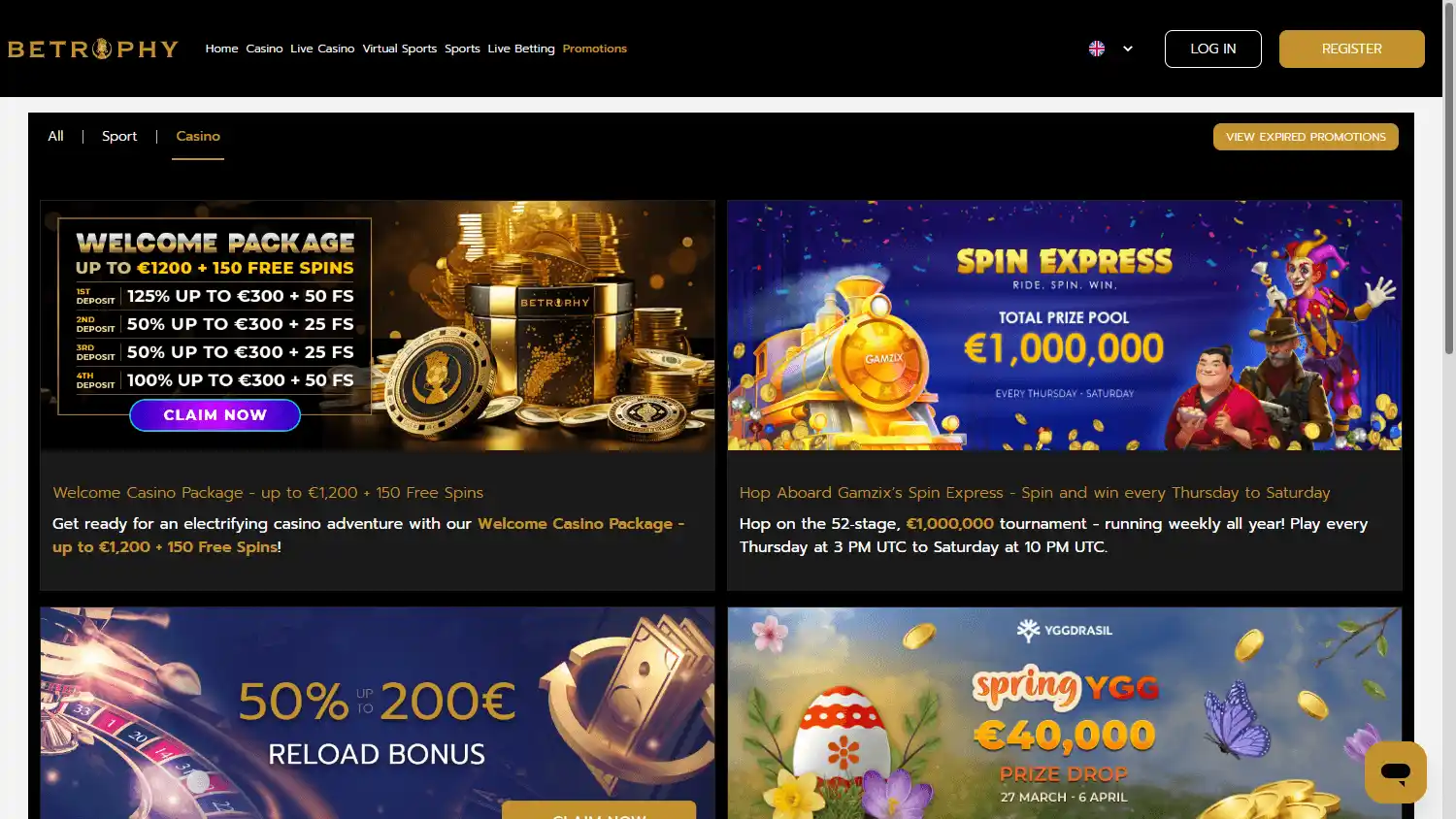 Betrophies Casino screenshot 3