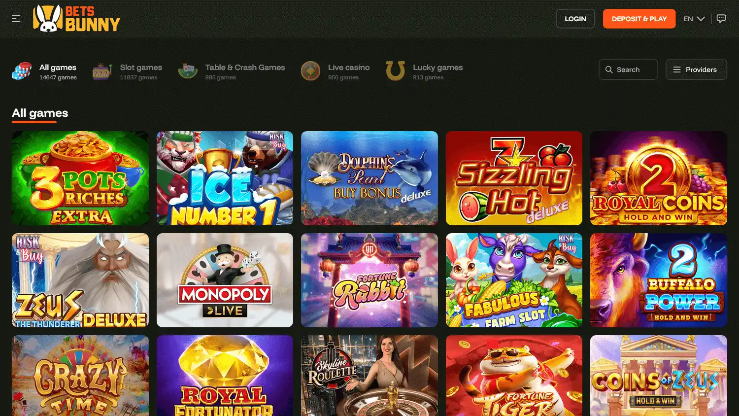 Bets Bunny Casino screenshot 2