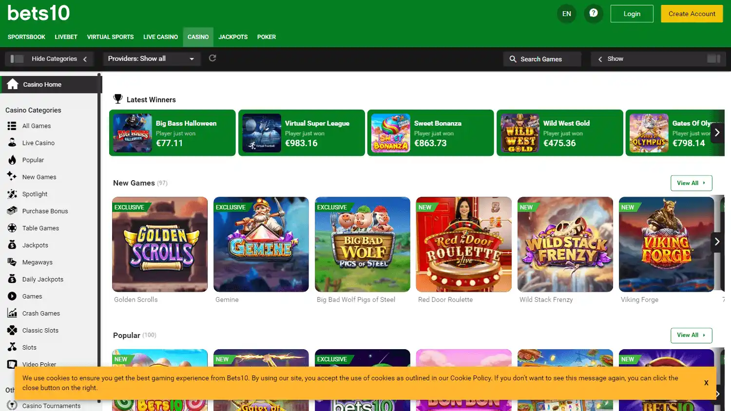 Bets10 Casino screenshot 2