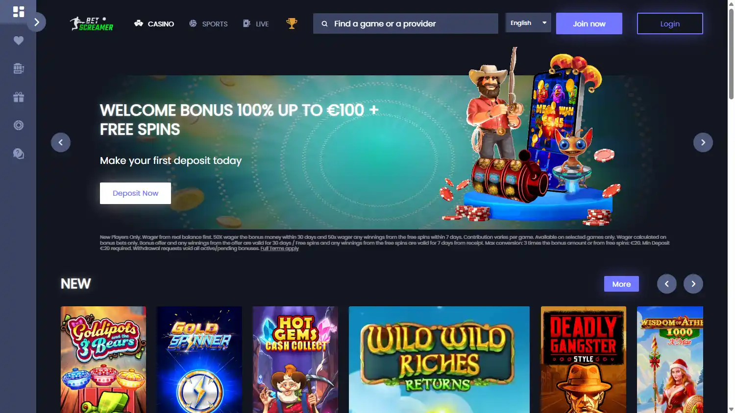 BetScreamer Casino screenshot 1