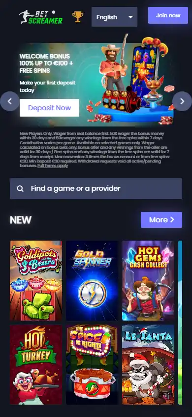 BetScreamer Casino screenshot 4