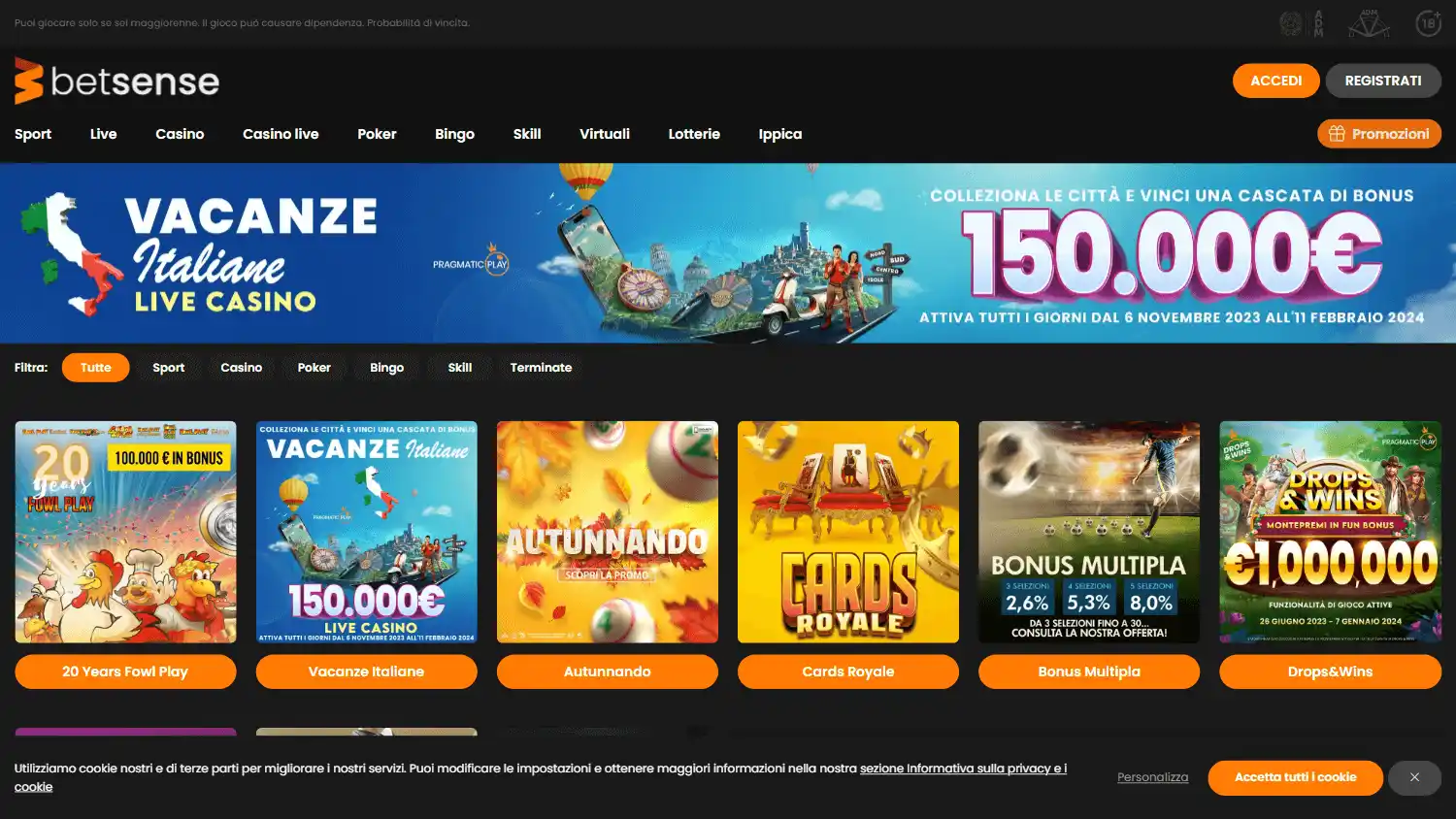 Betsense Casino screenshot 3