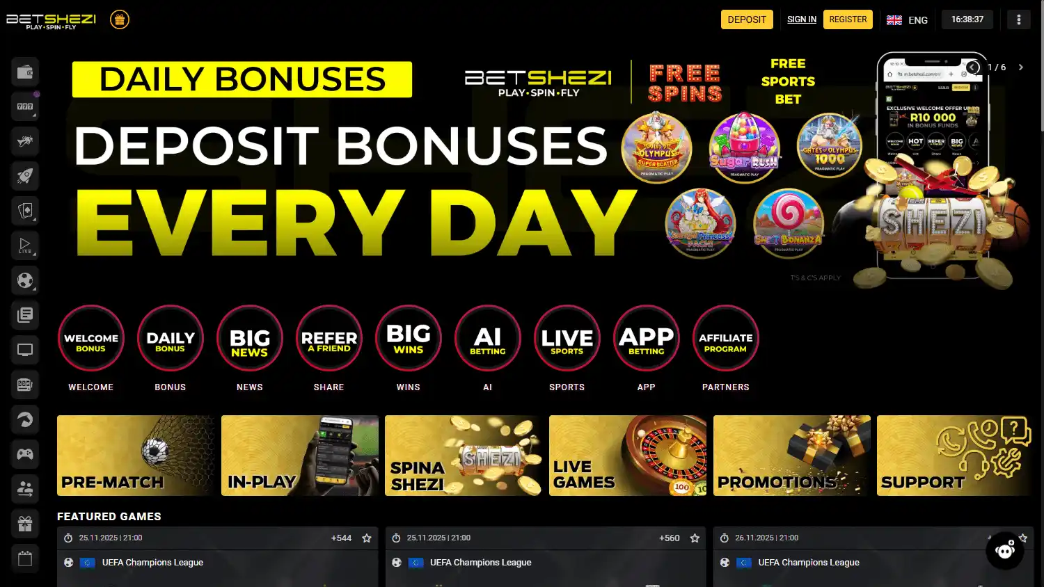 Betshezi Casino screenshot 1