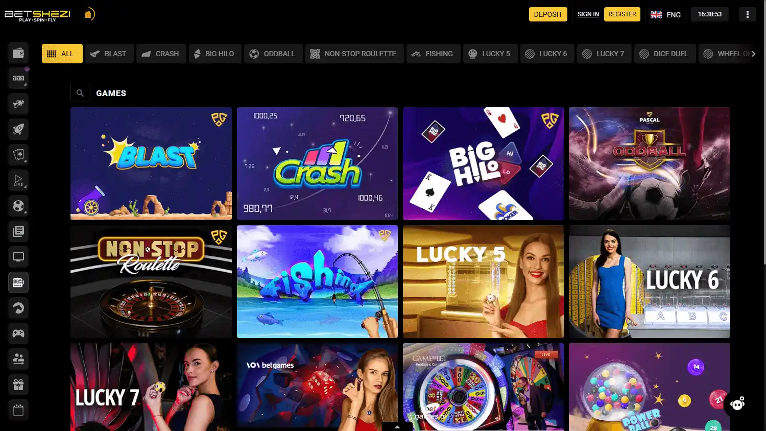 Betshezi Casino screenshot 2