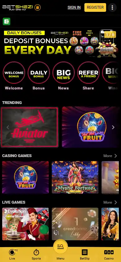 Betshezi Casino screenshot 4