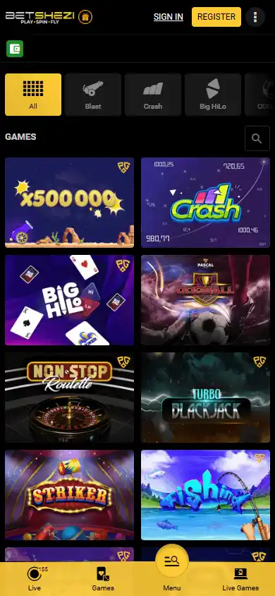 Betshezi Casino screenshot 5