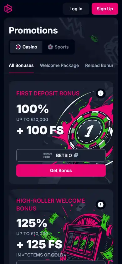 Betsio Casino screenshot 4