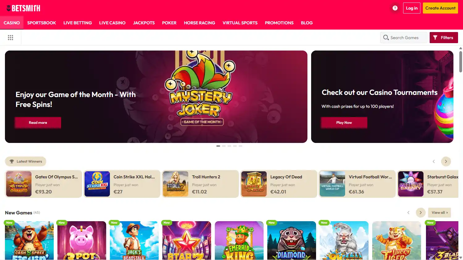 Betsmith Casino screenshot 2