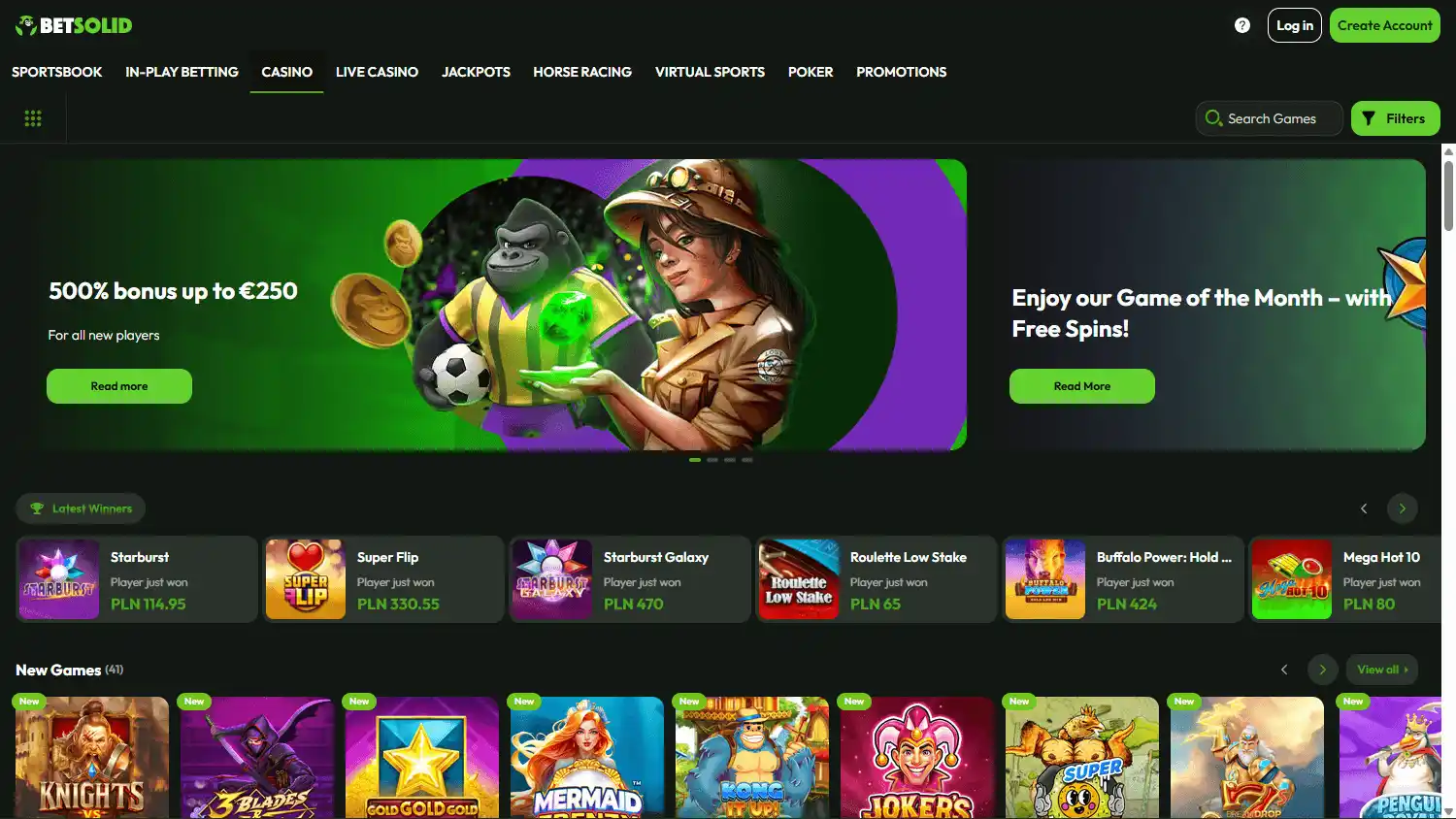 Betsolid Casino screenshot 2